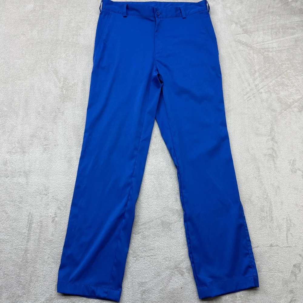 Nike‎ Golf Dri-Fit Pants Mens 30x30 Royal Blue Flat Front Performance Stretch